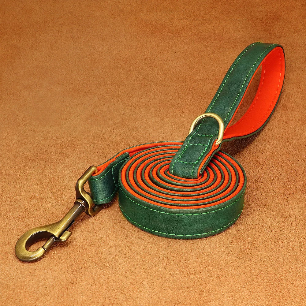 1,5 m lange Hundeleine aus Leder - Schleppleine Hund