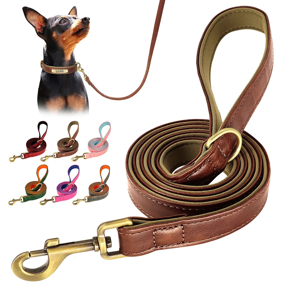 1,5 m lange Hundeleine aus Leder - Schleppleine Hund