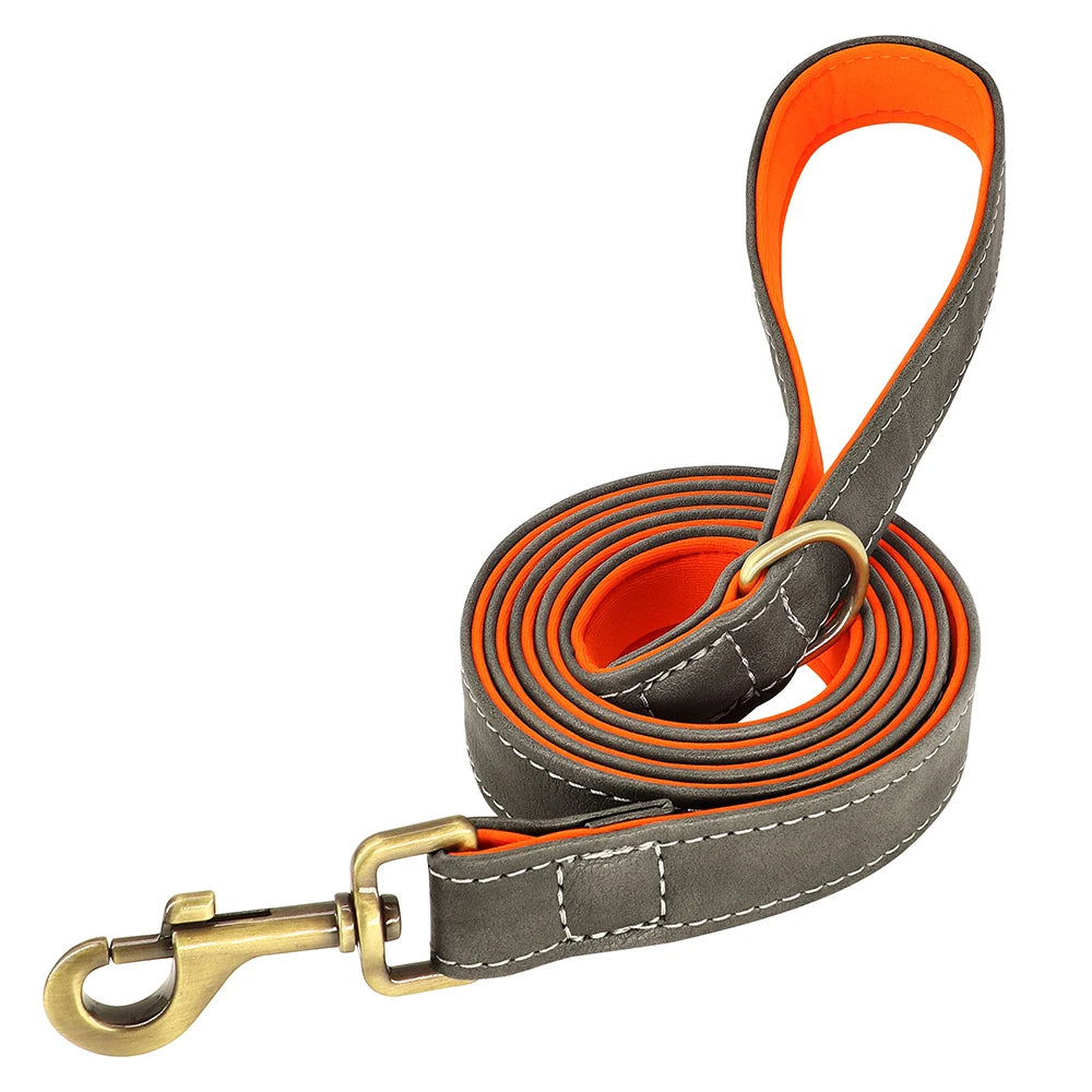 1,5 m lange Hundeleine aus Leder - Schleppleine Hund