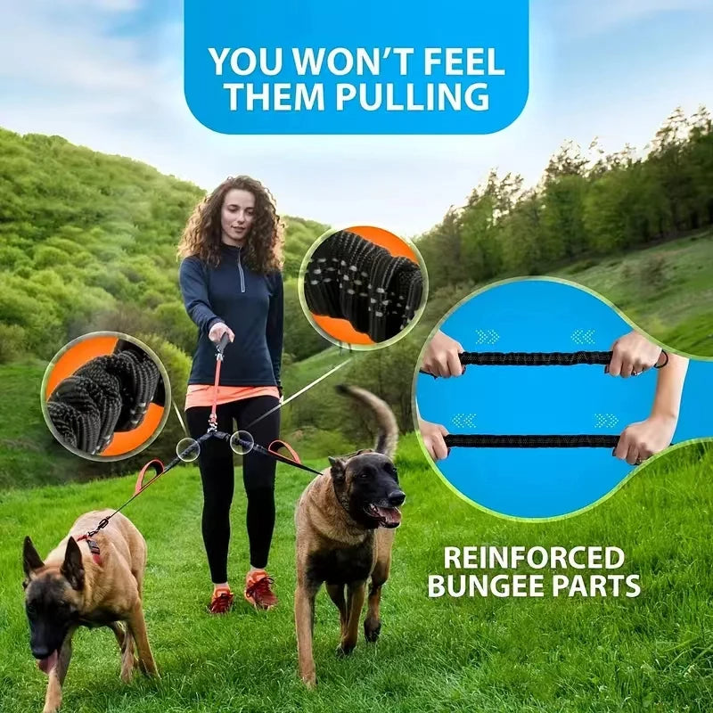 Doppelleinen Kupplung für Hunde - Schleppleine Hund