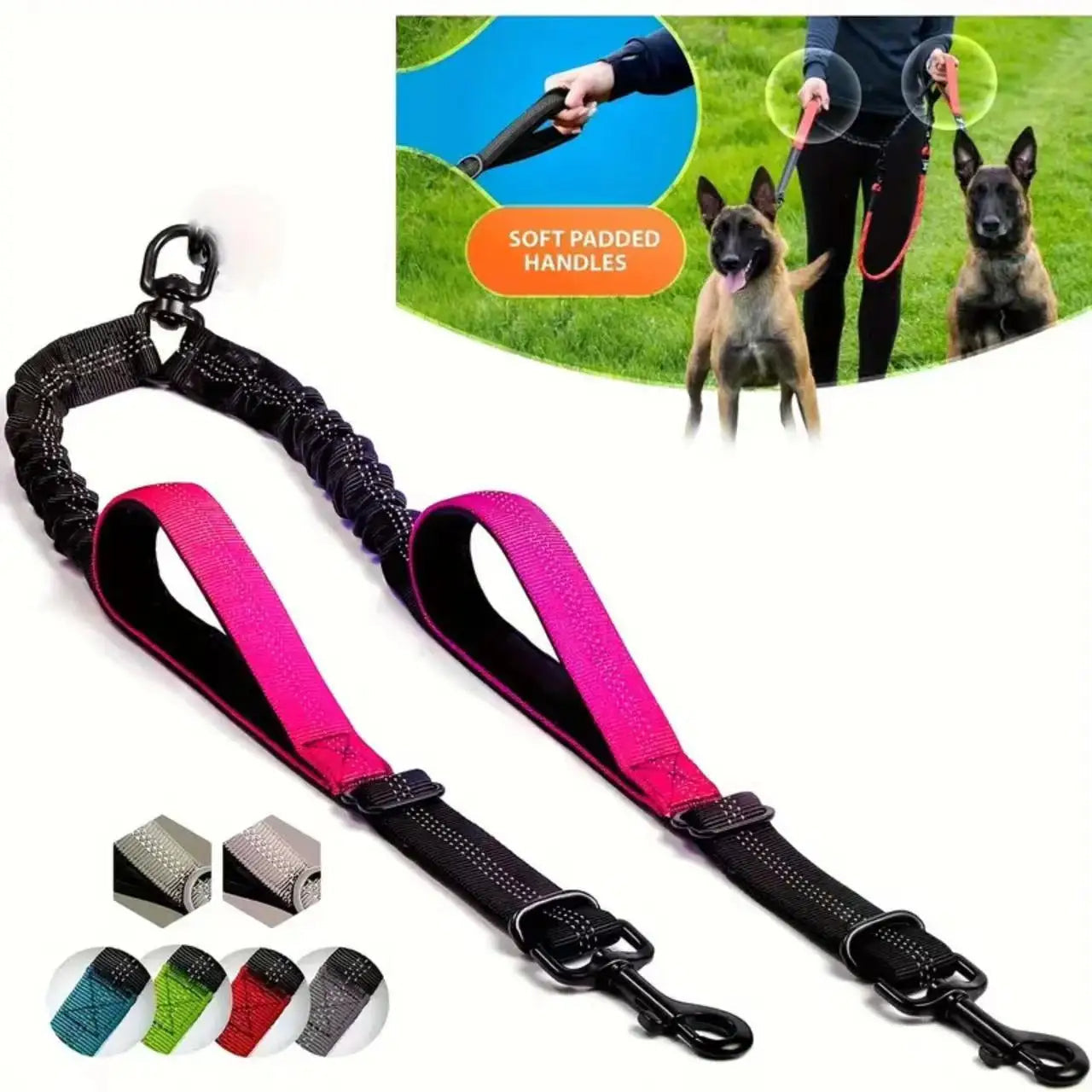 Doppelleinen Kupplung für Hunde - Schleppleine Hund