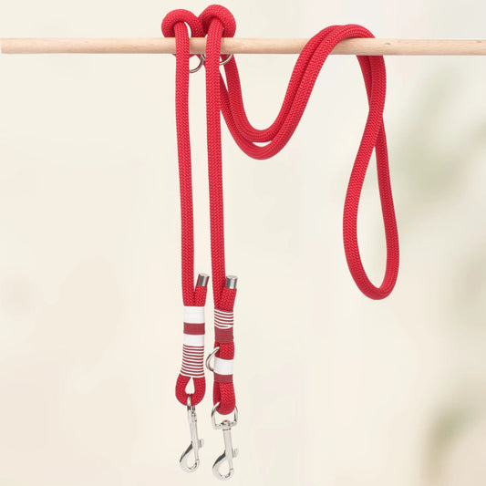 Doppelte Hundeleine aus Seil - Schleppleine Hund