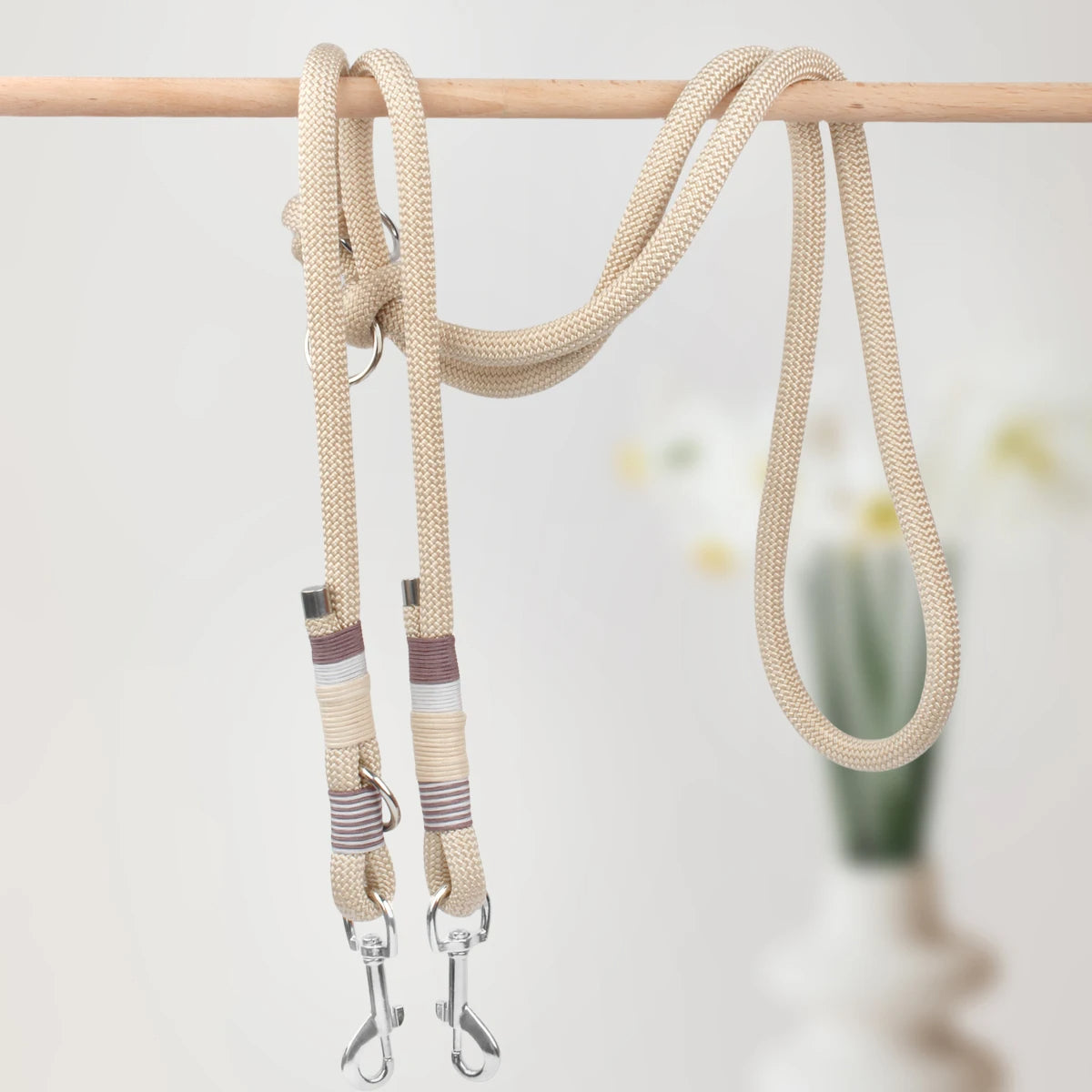 Doppelte Hundeleine aus Seil - Schleppleine Hund