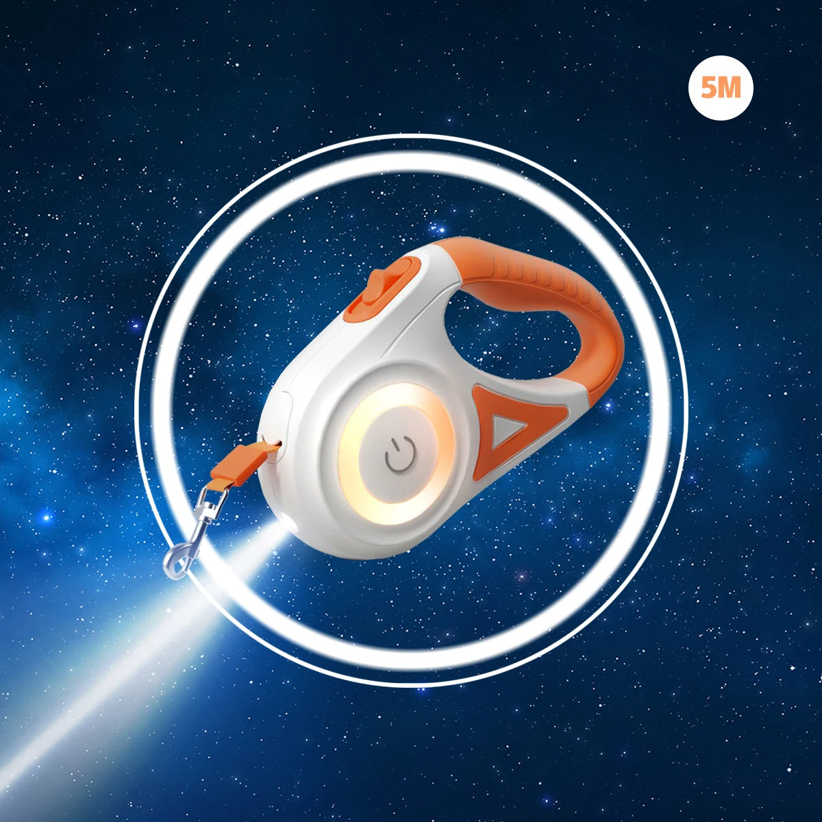 Einziehbare LED-Hundeleine mit Licht - Schleppleine Hund