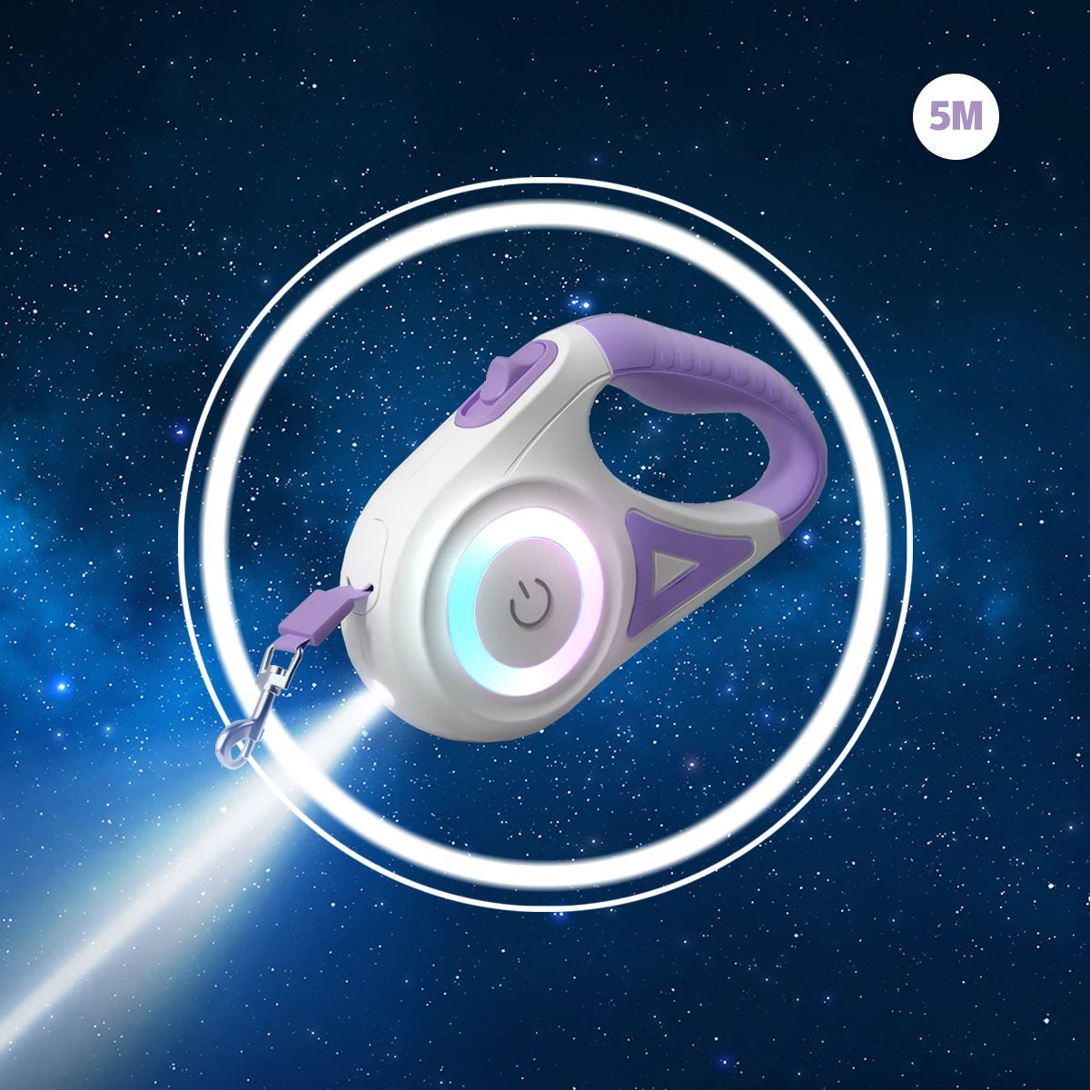 Einziehbare LED-Hundeleine mit Licht - Schleppleine Hund