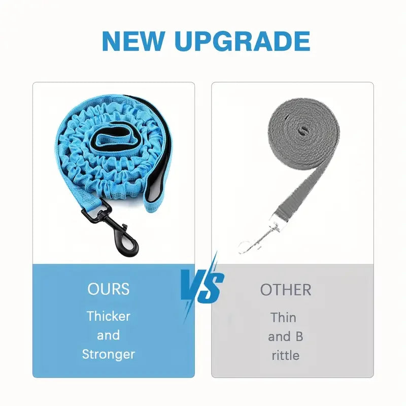 Stoßdämpfende Leine mit Doppelt Gepolsterten Griffen - Schleppleine Hund