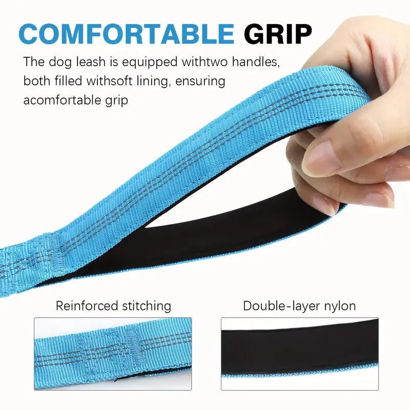 Stoßdämpfende Leine mit Doppelt Gepolsterten Griffen - Schleppleine Hund