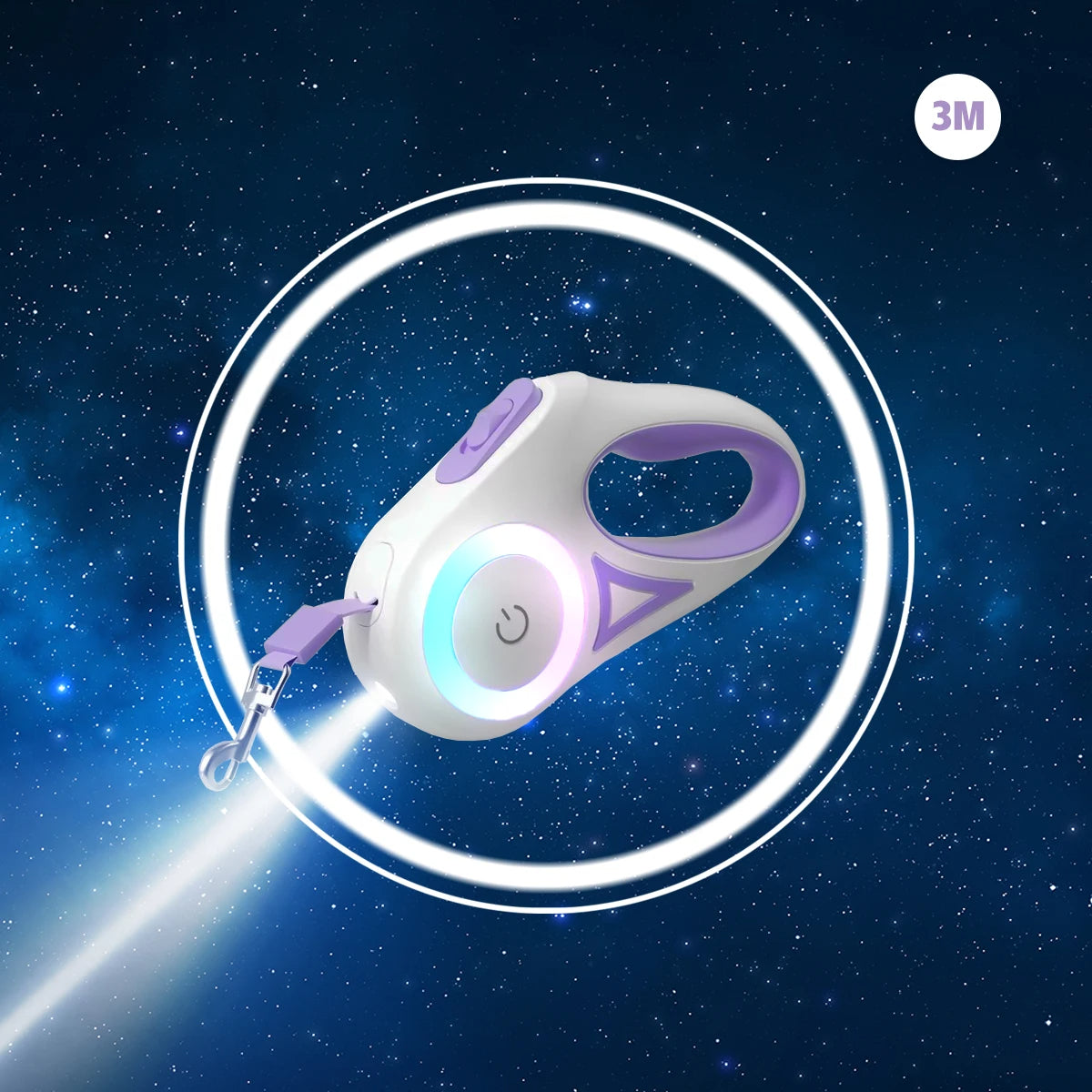 Einziehbare LED-Hundeleine mit Licht - Schleppleine Hund